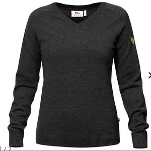 Fjallraven Sormland V-neck Sweater - Women Small - Gray
